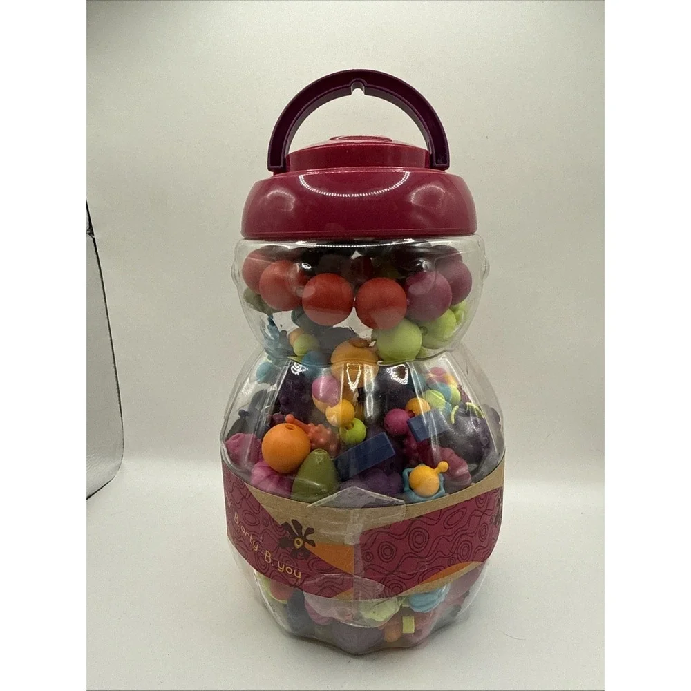 B Jeweled Pop Arty Snap Beads Jewelry Crafts Bead Kit Jar Bracelet necklace